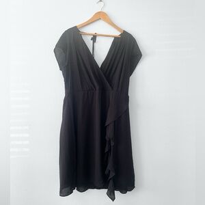 CITY CHIC DRESS Black Ruffle Mini Dress Size 16